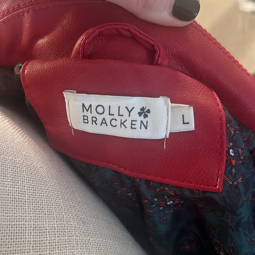 Molly Bracken red faux leather jacket - Picture 6 of 6